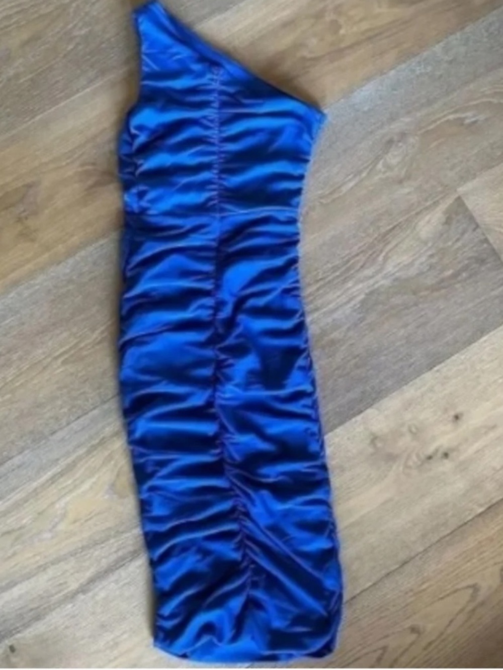 LOVE BY DESIGN One Shoulder Bodycon Midi Dress Blue Surf The Web Size M - Picture 8 of 8